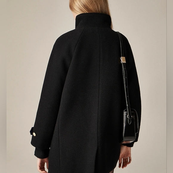 New! J. Crew Sz 4 Toscana Black Coat Italian Stadium-cloth Wool blend Womens NWT - Picture 4 of 16